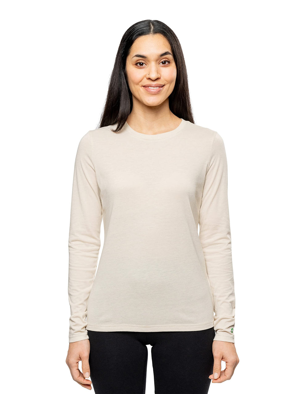 Insect Shield Women's Tri-Blend Long Sleeve T-Shirt, Light Sand, Medium