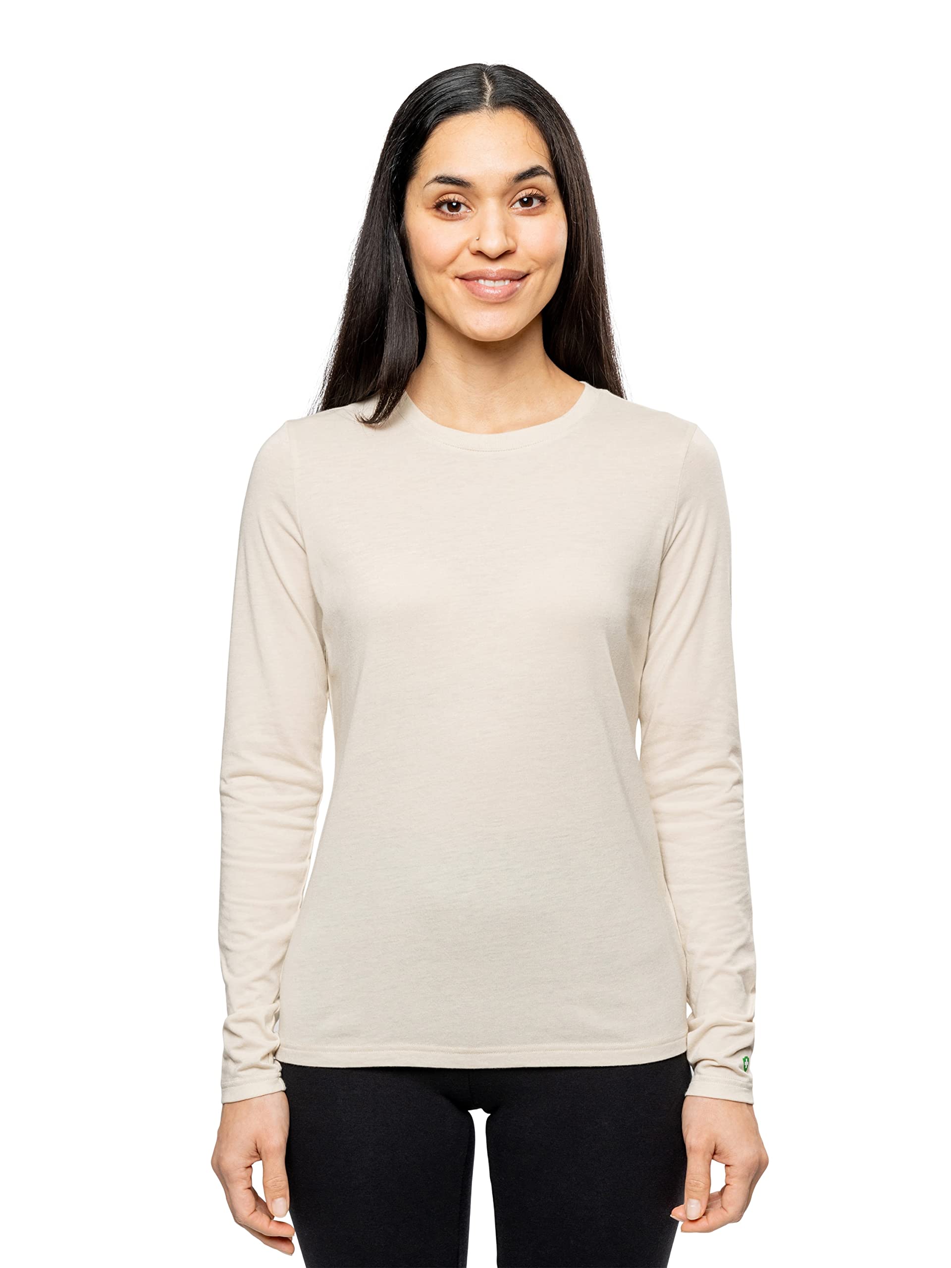 Insect Shield Women's Tri-Blend Long Sleeve T-Shirt, Light Sand, Medium