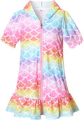 CHILDRENSTAR Girls Swim Cover-Up - Hooded Terry Zip-Up Beach Robe for Comfort & Style
