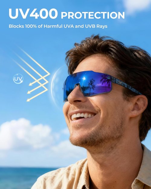 KastKing Etowah Polarized Sports Fishing Sunglasses, With PuriVex Protective Lens Coating, Rimless Wrap Design, Men Women
