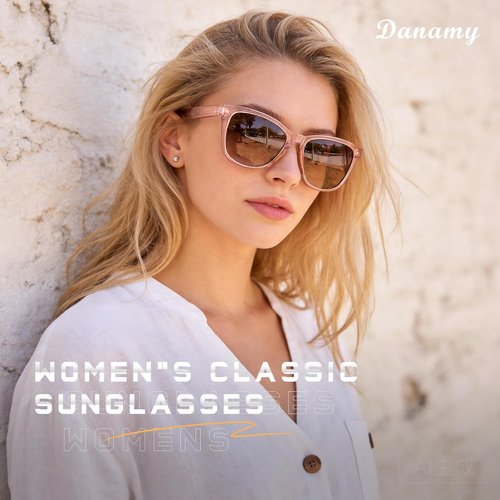 DANAMY Polarized Sunglasses for Women - Trendy Designer Mirrored UV400 Protection