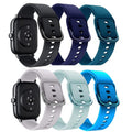 ViCRiOR 6 Pack Bands for Amazfit GTS 4/4 Mini/3/2/2e/2 Mini - Soft Silicone Sport Replacement Strap for Amazfit Bip 3 Pro/3/Bip U Pro/Lite/S Lite - Women & Men