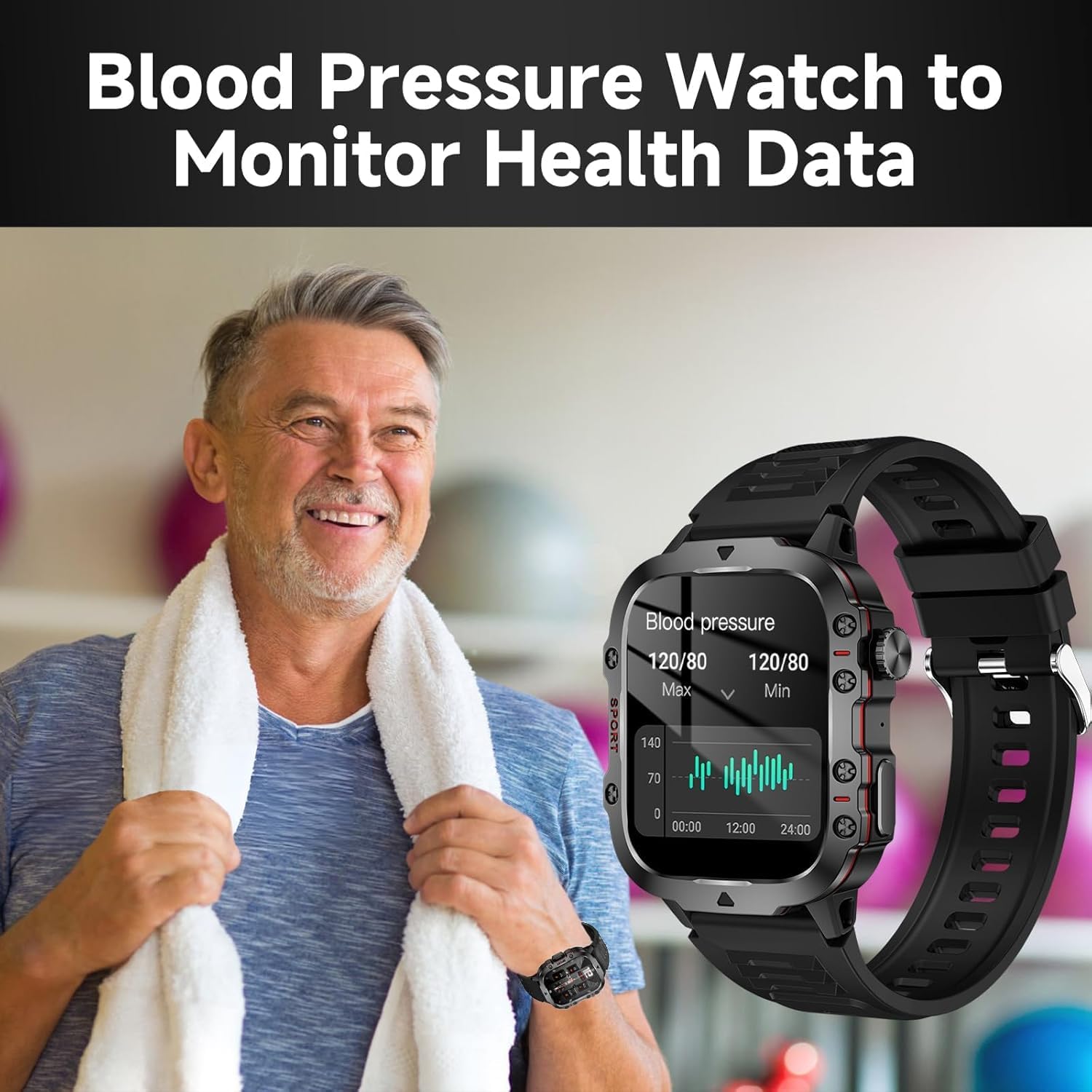 Skiennix Smart Watch - Fitness Tracker with Heart Rate Monitor | Waterproof Design, Black