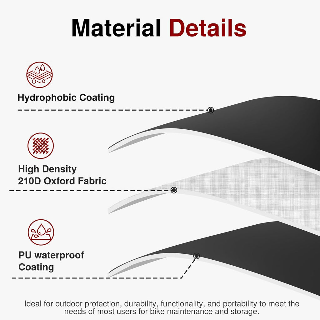 Puroma Bike Cover - 210D Waterproof Outdoor Storage for 1-3 Bikes | UV & Dust Protection, Lock Hole