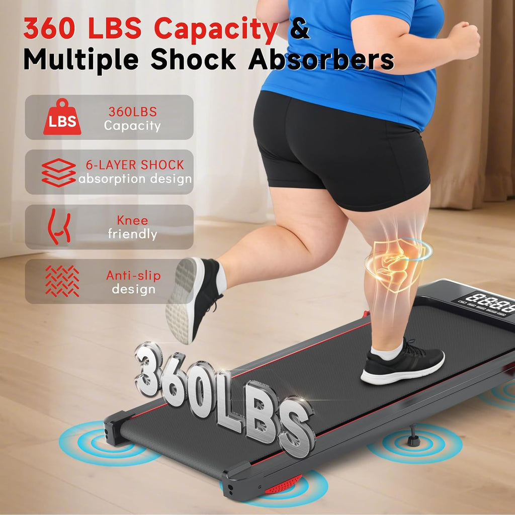 Walking Pad Treadmill - Foldable Under Desk Design with Incline & Remote Control | 7.5 MPH for Home Office