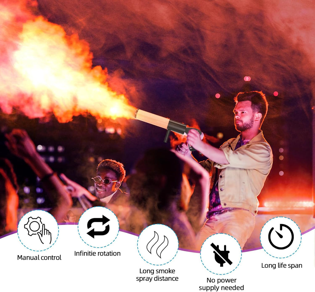 Skiennix Handheld CO2 Jet Blaster - RGB LED Smoke Machine for Events & Parties | 1 Pack