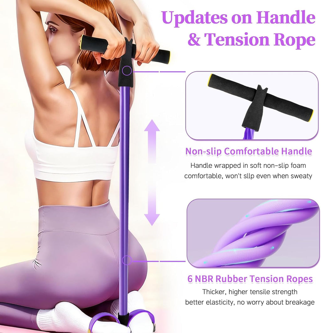 Skiennix Pedal Resistance Bands - Upgrade 6-Tube Manual Tension Training | Natural Rubber for Full-Body Workouts