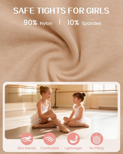 Century Star Girls Ballet Tights - Super Soft Footed Dance Tights for Toddlers | Comfortable Fit