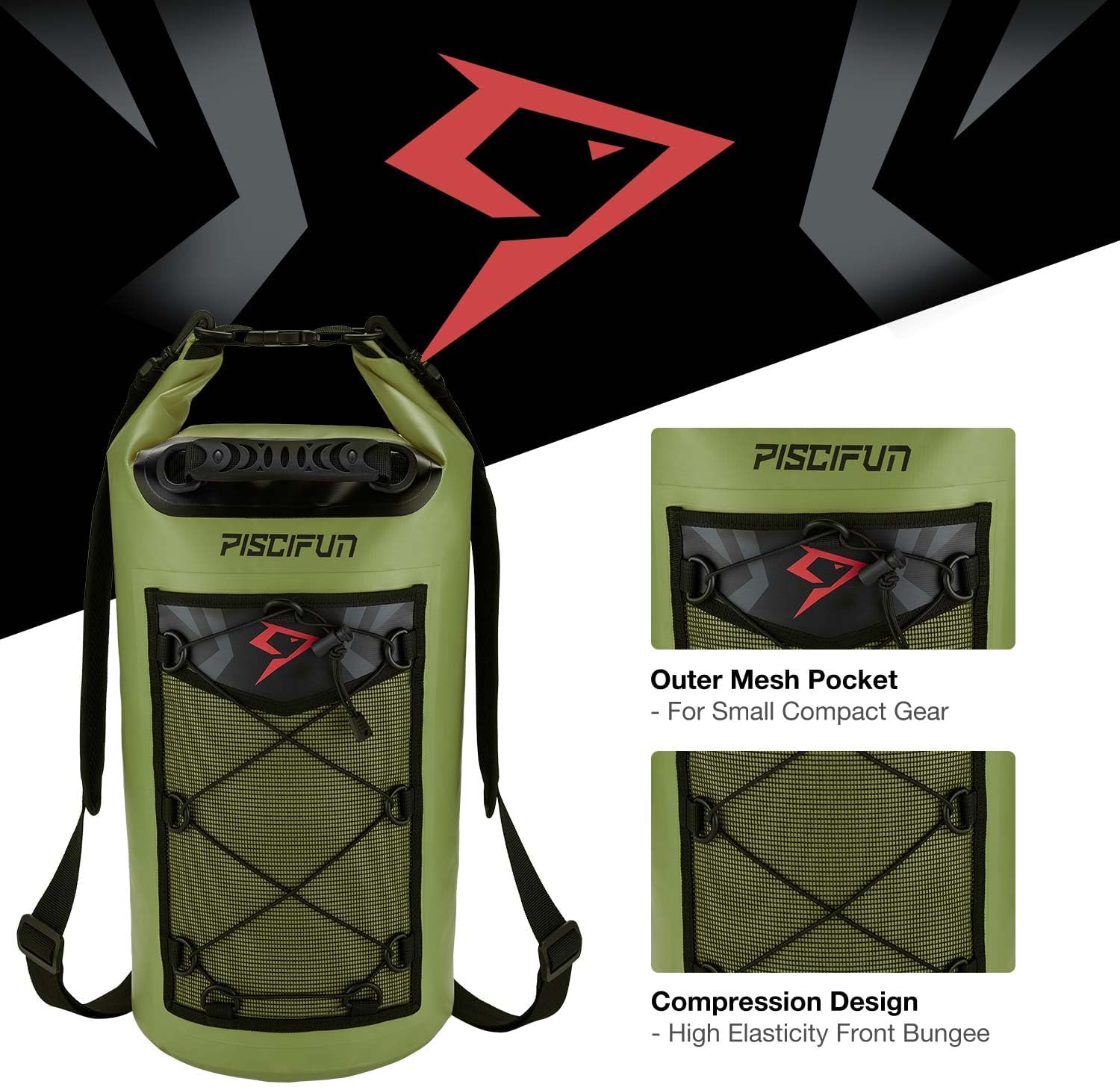 Piscifun Waterproof Dry Bag - Floating Backpack with Phone Case | 10L/20L/30L/40L for Boating & Kayaking