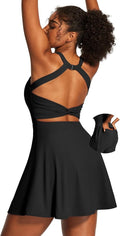 Heathyoga Tennis Dress for Women - Athletic Dress with Built-In Shorts & Bra | Perfect for Golf & Workouts