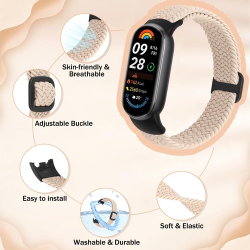 TumpCez Braided Bands Compatible with Xiaomi Smart Band 10 9 8 Straps for Women Men