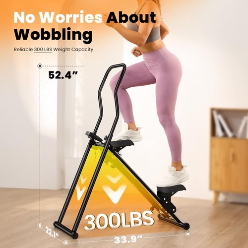 BODYWAKER Vertical Climber, Pro Stair Stepper for Full-Body Workout, Compact & Foldable Cardio Exercise Stair Climber with Extended Step Range, Improved & Adjustable Handlebar & Pedals.