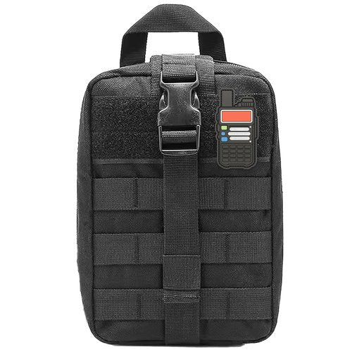 Ham Radio Go Bag with Tear-Away Hook and Loop Back - Molle Compatible, Multi-Pocket Design for Radios, Cables, and Gear - Great for Radio Bugout Bag and Survival Kit