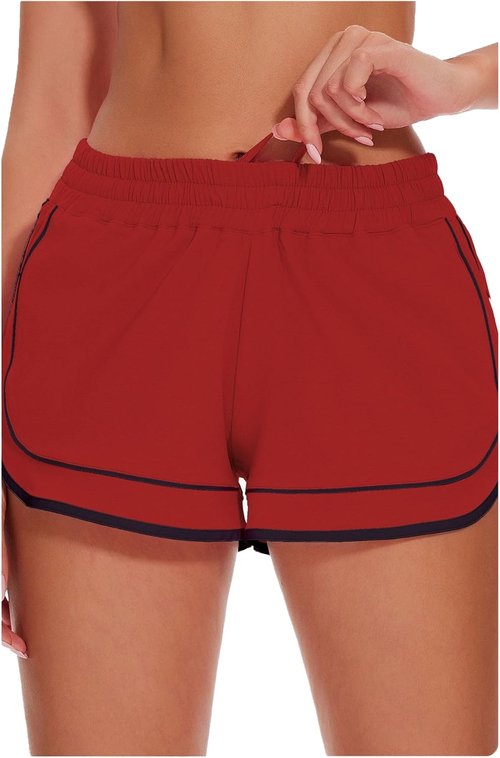 MEIVSO Women's Running Dolphin Shorts - 3'' Quick-Dry Athletic Shorts with Zipper Pockets