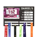 Personalized Running Medal Hanger Display | Wooden Bib And Medal Display For Runners | 5K 10K Marathon Personal Bests Chalkboard Design, Gifts for Runners, Holds up to 60 Medals And 40 Bibs