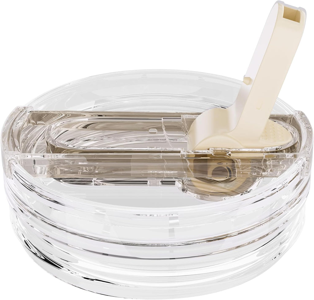 Stanley Replacement Lid - Flip Straw Tumbler Lid for 40 oz Quencher H2.0 & ProTour | Leakproof & Easy to Use (Cream)