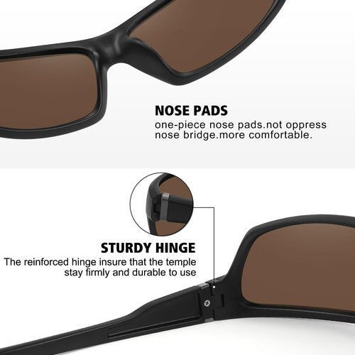 MEETSUN Polarized Sports Sunglasses for Men Women Wrap Around Driving Cycling Golf Fishing Sun Glasses UV400 Protection 3Pack- Black+Blue+Silver