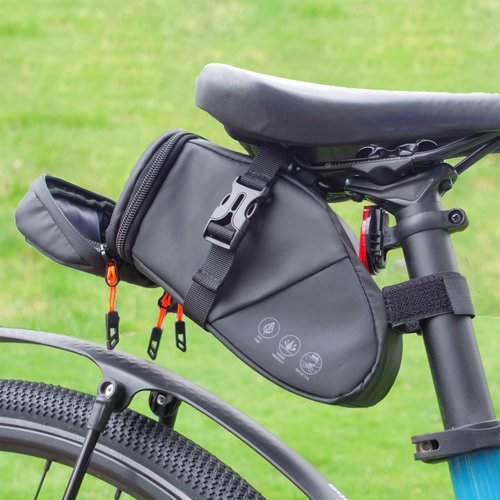 Colefunmit Bike Seat Bag, Water-resistant Bicycle Saddle Bag with Reflective Strap, Expandable Capacity Cycling Under Seat Pouch 1.5-2 L, Bike Seat Pack for Mountain Road Bikes and Commuters