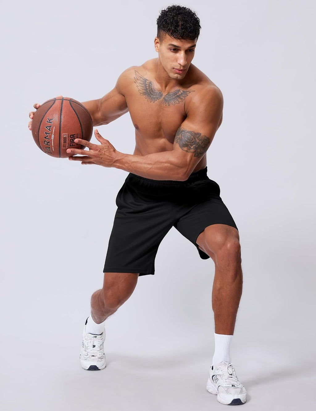 Skiennix Men's Athletic Shorts - Quick Dry Mesh Basketball Design | 9-Inch Inseam, Lightweight Gym Wear