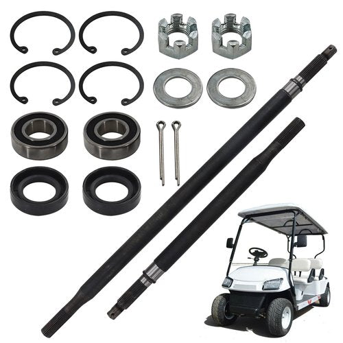 DYRDINSHOW Golf Cart RXV Rear Spline Axle Shaft with Bearing Seal Kit Compatible with EZGO RXV Electric 2008 UP Driver Side & Passenger Side, Replace OEM# 620337, 614208, 620341, 614209