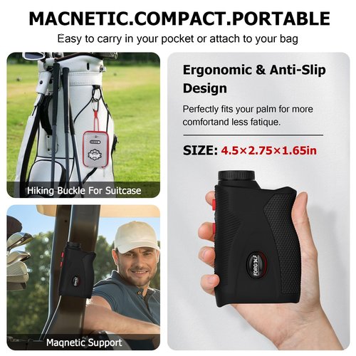 1200 Yards Golf Rangefinder with Slope, 7X Magnification, Flag Pole Locking Vibration, Rechargeable Battery with Magnet Stripe,Ideal Golf Accessories for Golfers & Hunting