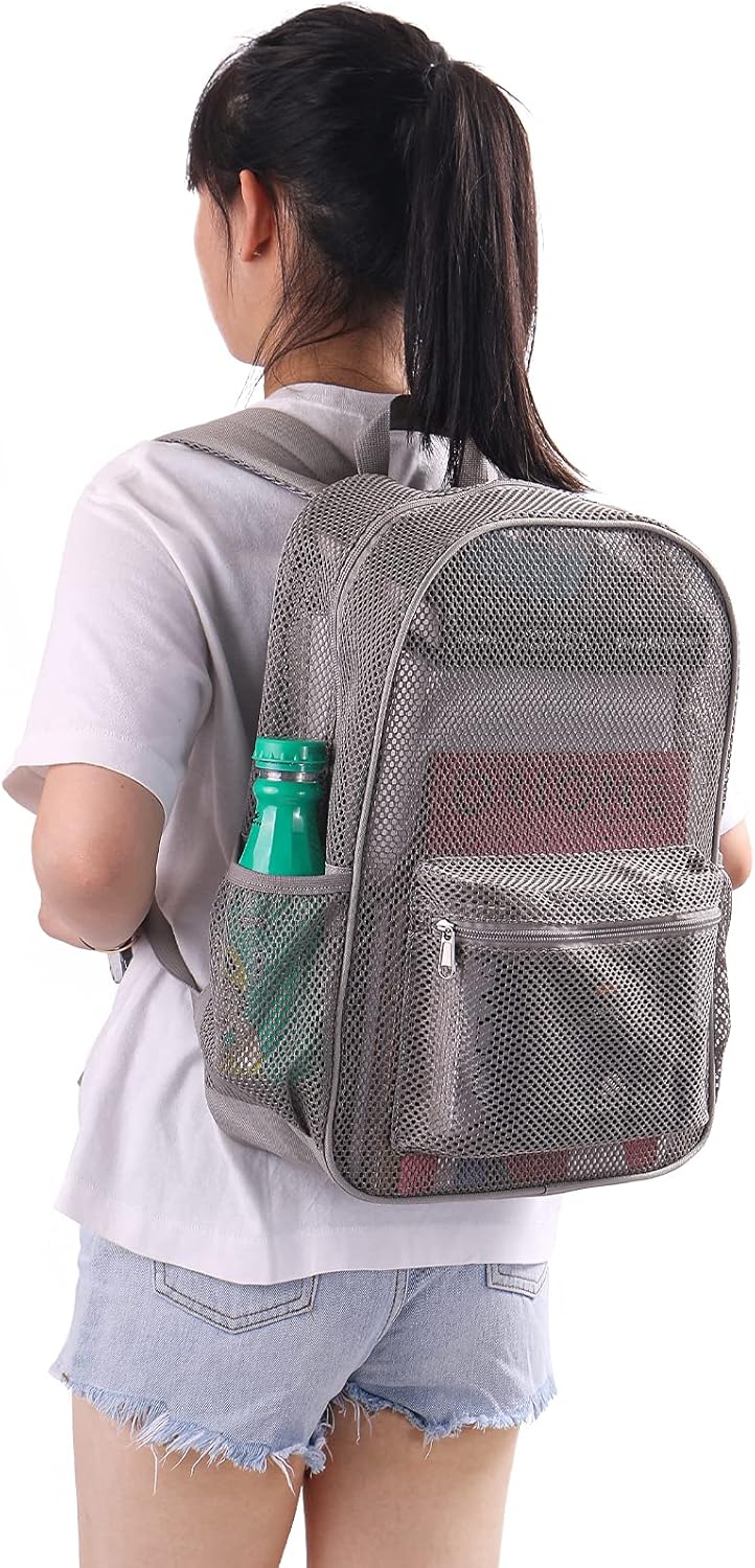 USPECLARE Heavy Duty Mesh Backpack - Semi-Transparent Design for College Students | Durable & Stylish
