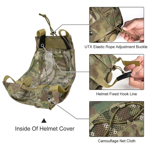 Tactical Helmet camo Cover for Fast Helmet in Size M/L, Paintball Shooting Gear - 500D Nylon -Without Helmet(camo)