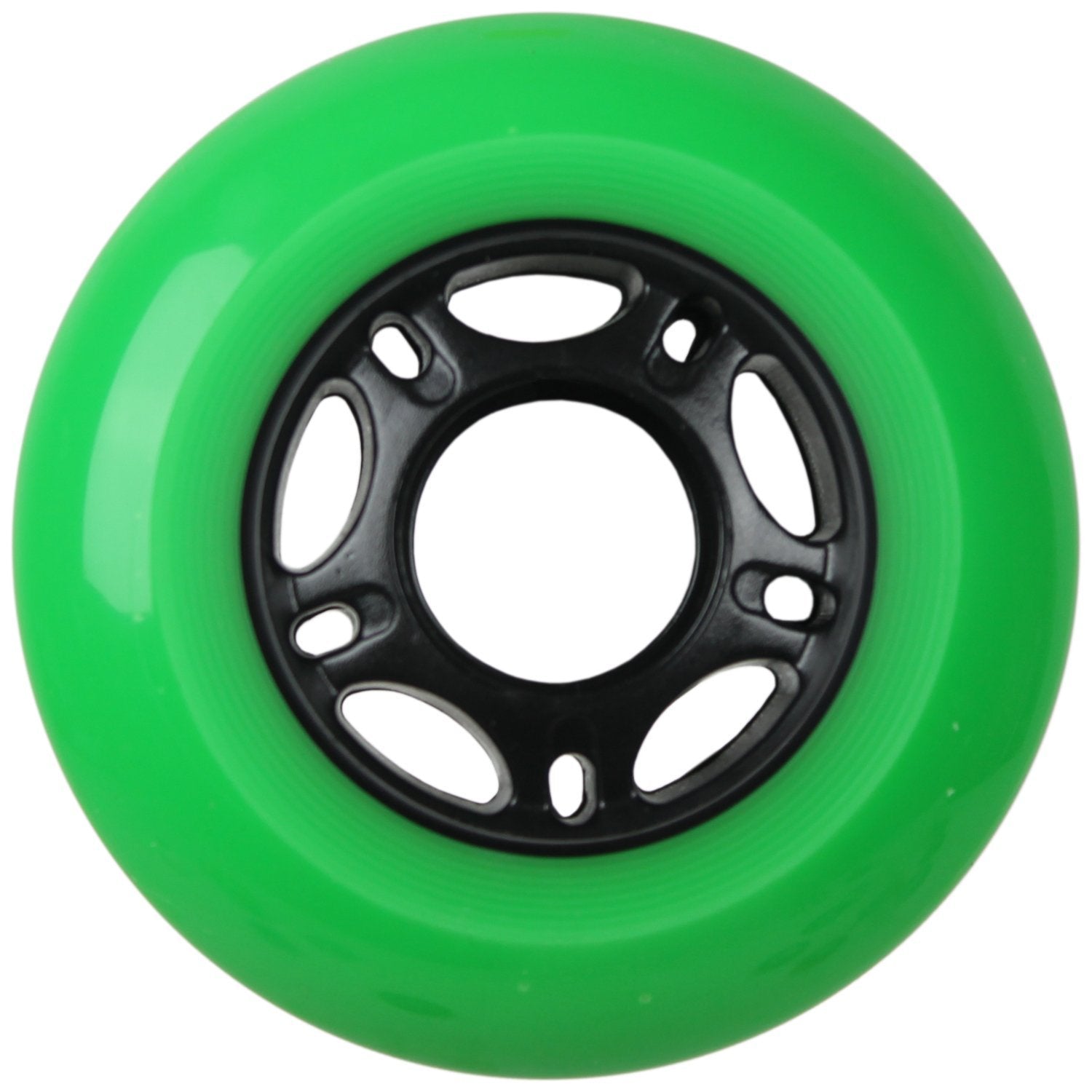 Player's Choice Outdoor Inline Skate Wheels 89a 4-Pack - Choose Size, Color, and Bearings (Green, 80mm 4-pk, ABEC 9 Bearings)