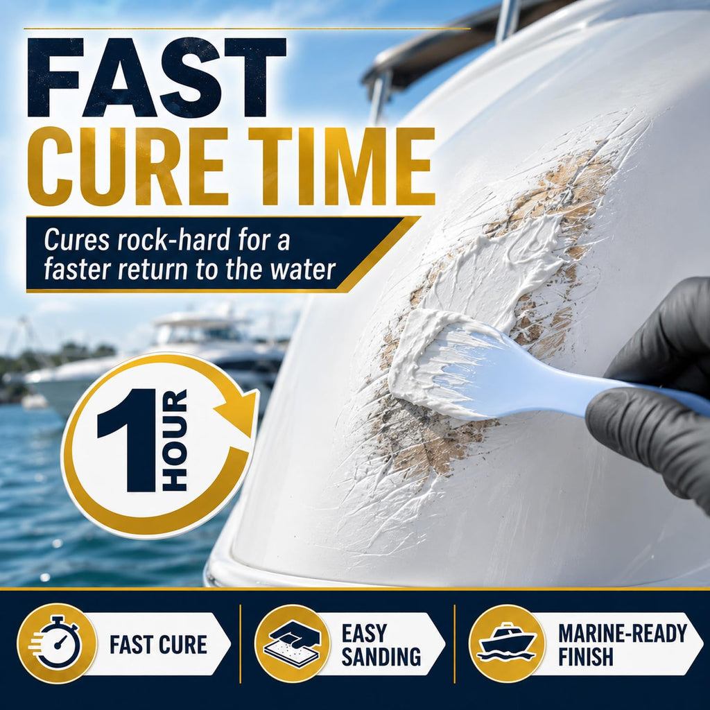 Ankita White Gel Coat Repair Kit for Boats, UV-Resistant Marine Fiberglass Repair Kit for Hulls, Jet Skis, Kayaks, Boat Gelcoat Repair Kit to Fix Scratches, Deep Cracks, Gouges, Chips, Screw Holes