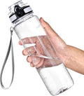 OLDLEY 32oz Motivational Sports Water Bottle - BPA Free, Leakproof, Time Marker, Clear Design
