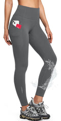 Ewedoos Fleece Lined Leggings with Pockets Water-Resistant Thermal Winter Warm Leggings for Women Yoga Pants Ski Hiking Dark Grey