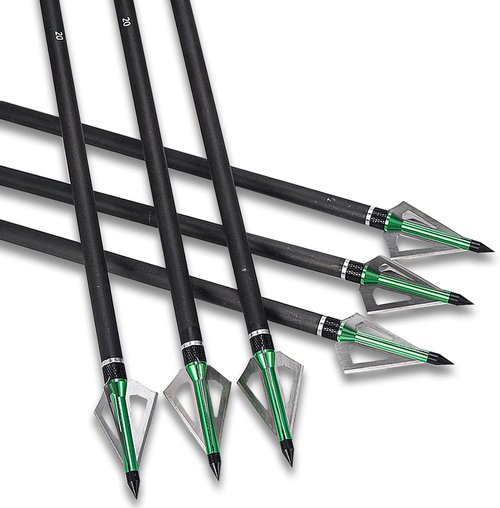 LWANO 100% Pure Carbon Crossbow Bolts Arrows 22 Inch Archery Arrows 12 Pack and 6 Pack Hunting Crossbow Broadheads kit for Hunting & Target Practice
