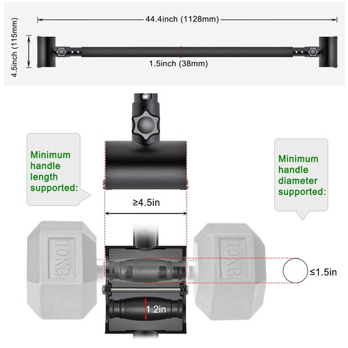 Kipika Adjustable Dumbbell to Barbell Converter - EZ Curling Bar Adapter - Versatile Weightlifting Equipment for Home Gym (A. Barbell Converter)