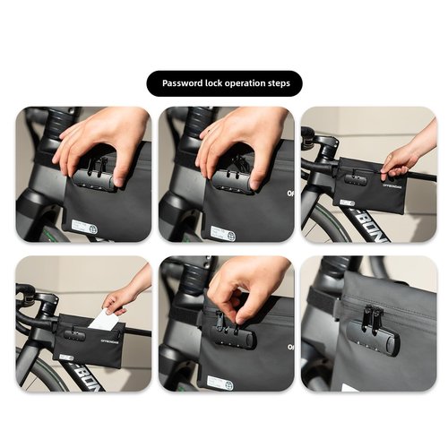 OFFBONDAGE Top Tube Bike Bag for Bicycle with 3-Digit Lock - Water-Resistant Bicycle Frame Bag Secure & Minimalist Bike Pouch Fits Road & Mountain