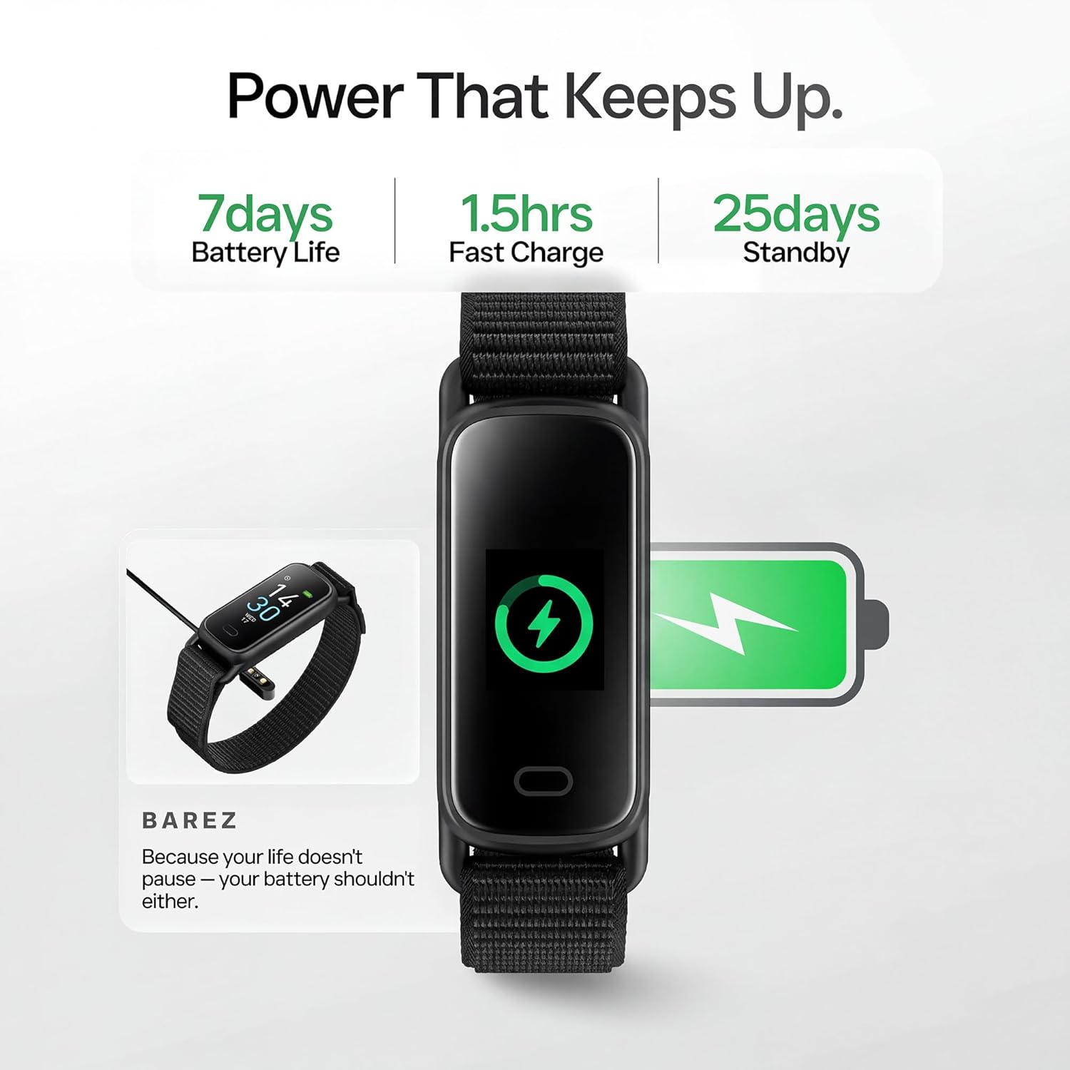 Skiennix Lightweight Fitness Tracker - AI Sleep Insights, Heart Rate & SpO2 Monitoring | IP68 Waterproof, 16 Sport Modes (Black)