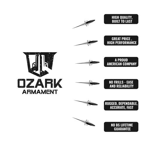 Ozark Armament Flip Up Battle Sights and Front Sight Adjustment Tool Bundle - Heavy Duty Battle Sights with All Metal Construction