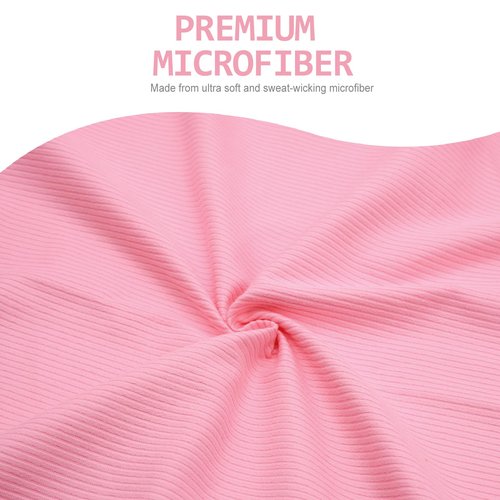 Eunzel Quick Dry Camping Towel, Microfibre Ribbed Towel Travel Towel 3 Sizes 1 Pack Fast Drying Towel Set for Camping, Beach, Gym, Sports, Yoga & Swimming Pool, Pink