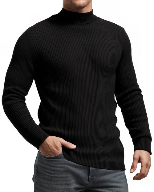 MANGOPOP Men's Mock Turtleneck Shirts Long Sleeve Shirts Pullover Ribbed Sweater Fall Fashion 2025