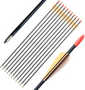 Archery 28" Fiberglass Arrows - Perfect for Beginners, Women & Kids | Pack of 12 for Recurve Bow