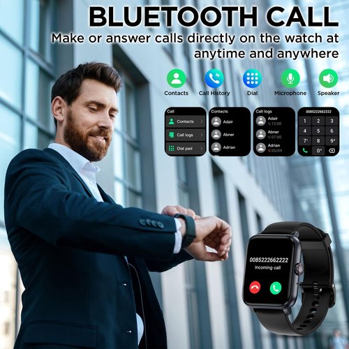 BENIO Fitness Tracker - 1.85" Smartwatch with 24/7 Heart Rate, Spo2 & Sleep Tracking | IP67 Waterproof, 100 Sports Modes