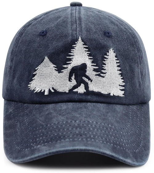 Bigfoot Gifts for Men Women, Sasquatch Forest Decor Baseball Cap, Funny Big Foot Gifts for Sasquatch Lovers Hunters Campers Hikers Navy