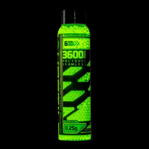 Hostile Airsoft Tracer BBS 6mm Red, Green, 20g, 25g, 28g, 2700, 3600 Count (.25g 3,600 Count, Green)