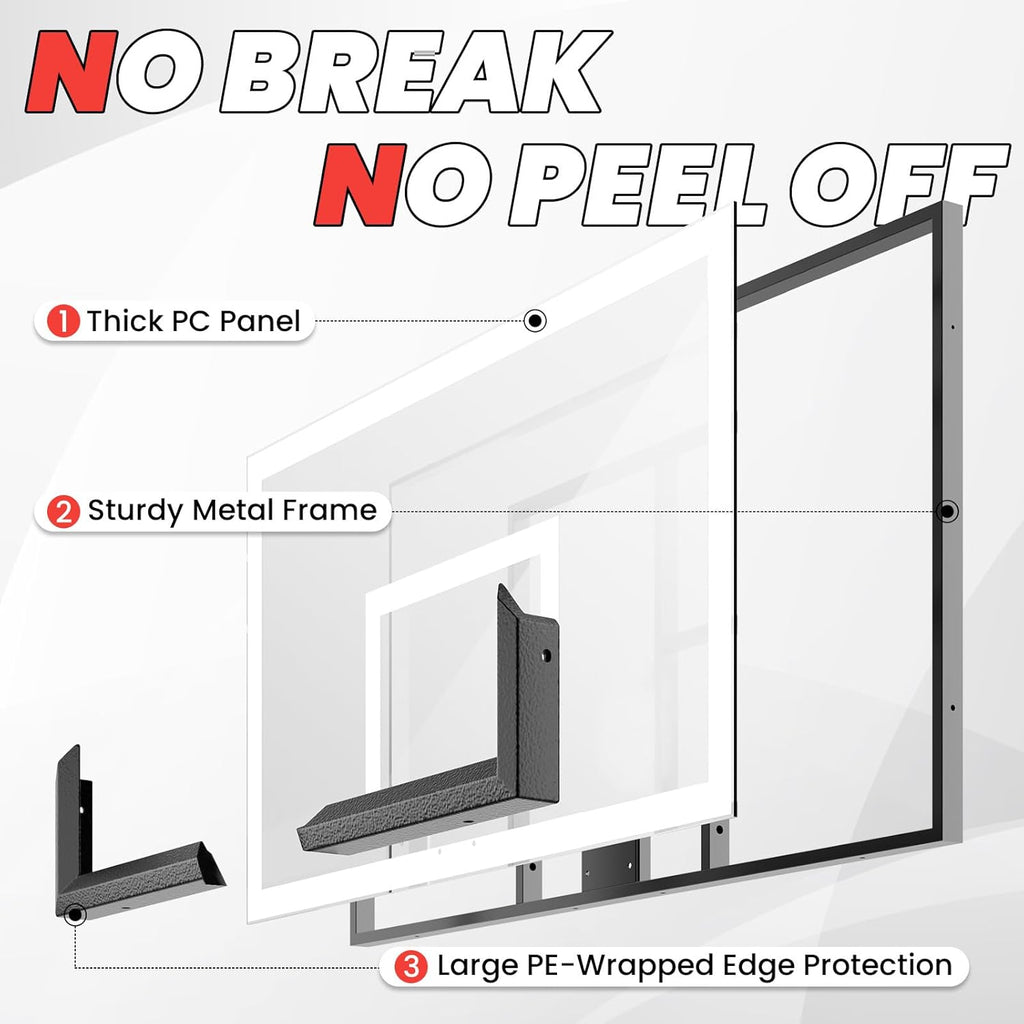 ProBasket Basketball Hoop - 44 Inch Adjustable Backboard | Portable Goal System for Kids & Adults