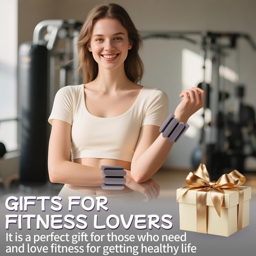 Wrist Weights – Adjustable Ankle Wrist Weights for Women & Men – Set of Weighted Bangles 2 lbs (1 lb Each) | Arm and Leg Weights for Pilates, Yoga, Running & Walking (Grey)