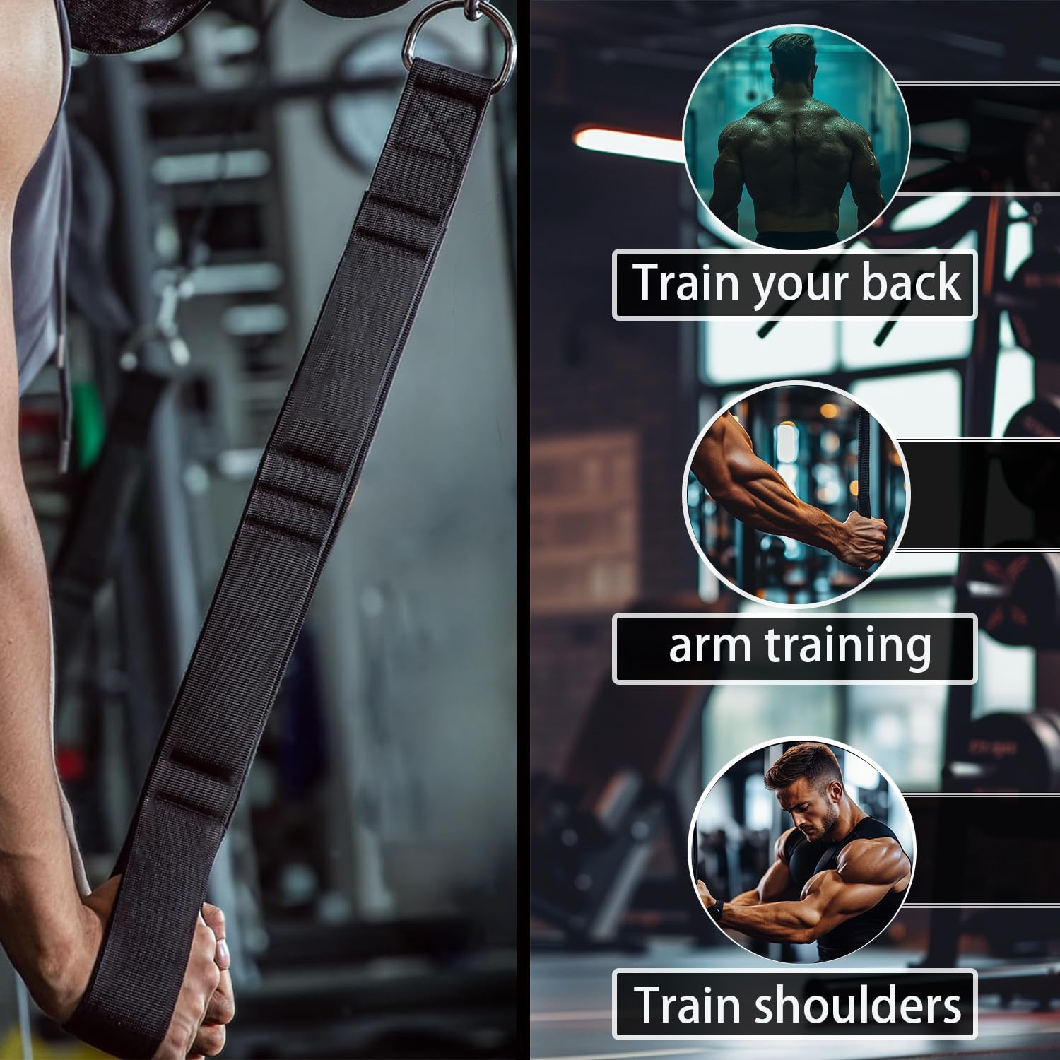 Tricep Rope | Tricep Pull Down Attachment with Carry Bag for Strength Training & Facepulls
