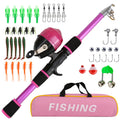 KecchKrezing Kids Telescopic Fishing Pole Set – 2 Rods 2 Reels with Gear Bag & Accessories, Fishing Starter Kit for Boys & Girls, Travel Gift Combo