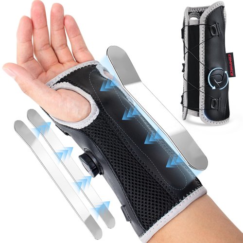 COMFORCE Adjustable Knob Wrist Brace - Stabilizes & Supports for Carpal Tunnel, Arthritis, Tendonitis, Sprains & Pain Night Support Fits Left/Right Hand (5.5-9.5")