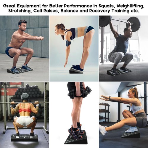 Greatshoot Squat Wedge Block, Professional One-Piece Heel Elevated Slant Board for All-Position Squats, Knees Over Toes, Weightlifting, Calf Stretches ect.. Home and Gym Equipment.