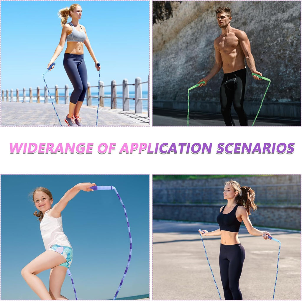Skiennix 16 Pack Jump Ropes - Adjustable 9.2 Feet Soft Beaded Skipping Ropes for Exercise & Training