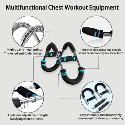 GZHLWRCV Twister Arm Trainer, 40-90lbs Adjustable Chest Workout Equipment, Compact Forearm Strengthener for Men & Women, Together Detachable Design for Fitness Anywhere (with Storage Bag)